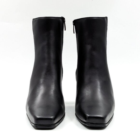 La Canadienne Women Tahlia Black Leather Dressy Office Heel Boots size 10 - Picture 2 of 11